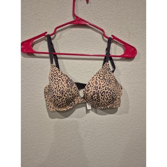 Victoria's Secret Pink Leopard Print Push Up Bra Underwire Lingerie 32C NWT - Picture 1 of 7
